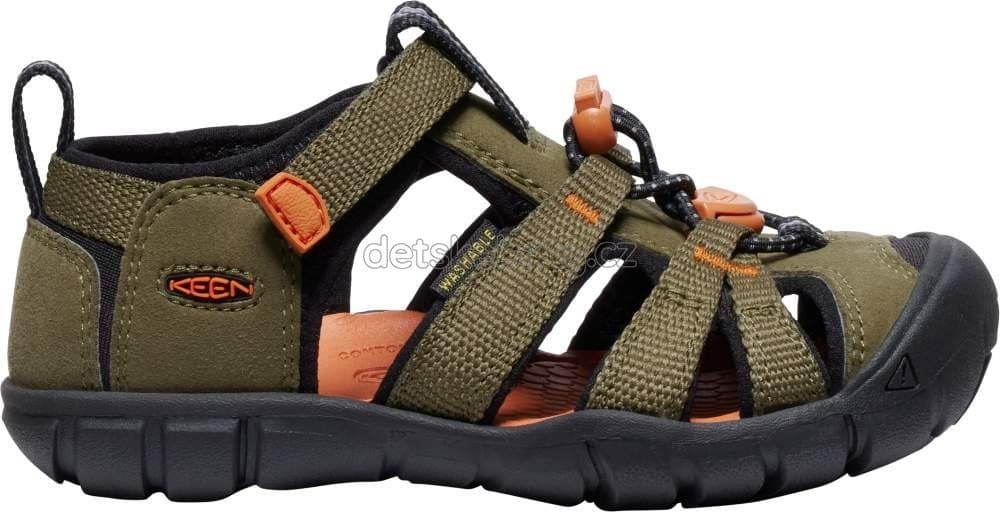 Dětské sandály Keen Seacamp II CNX children dark olive/gold flame Velikost: 30 - náhled 4