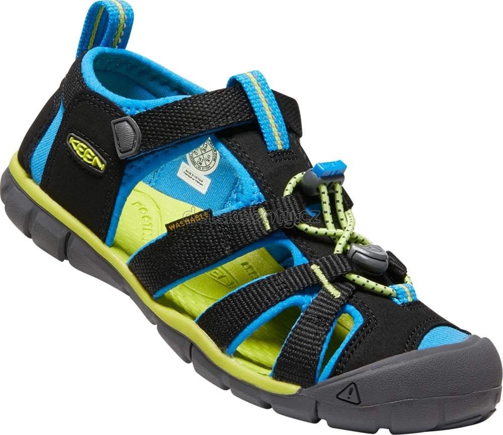 Dětské sandály Keen Seacamp II CNX youth black/brilliant blue Velikost: 38 - náhled 5