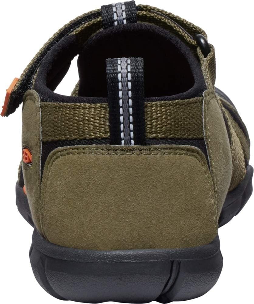 Dětské sandály Keen Seacamp II CNX youth dark olive/gold flame Velikost: 34 - náhled 2