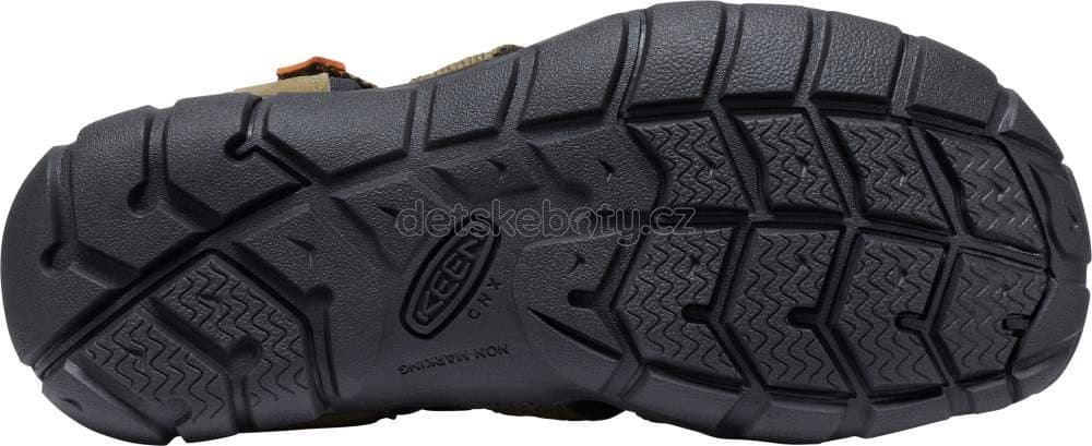 Dětské sandály Keen Seacamp II CNX youth dark olive/gold flame Velikost: 34 - náhled 5