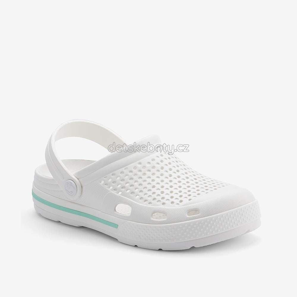 Dětské plážovky Coqui 6413 white/white Lt. Mint Velikost: 36 - náhled 1