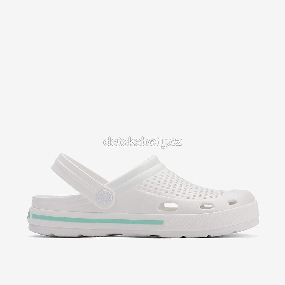 Dětské plážovky Coqui 6413 white/white Lt. Mint Velikost: 36 - náhled 2