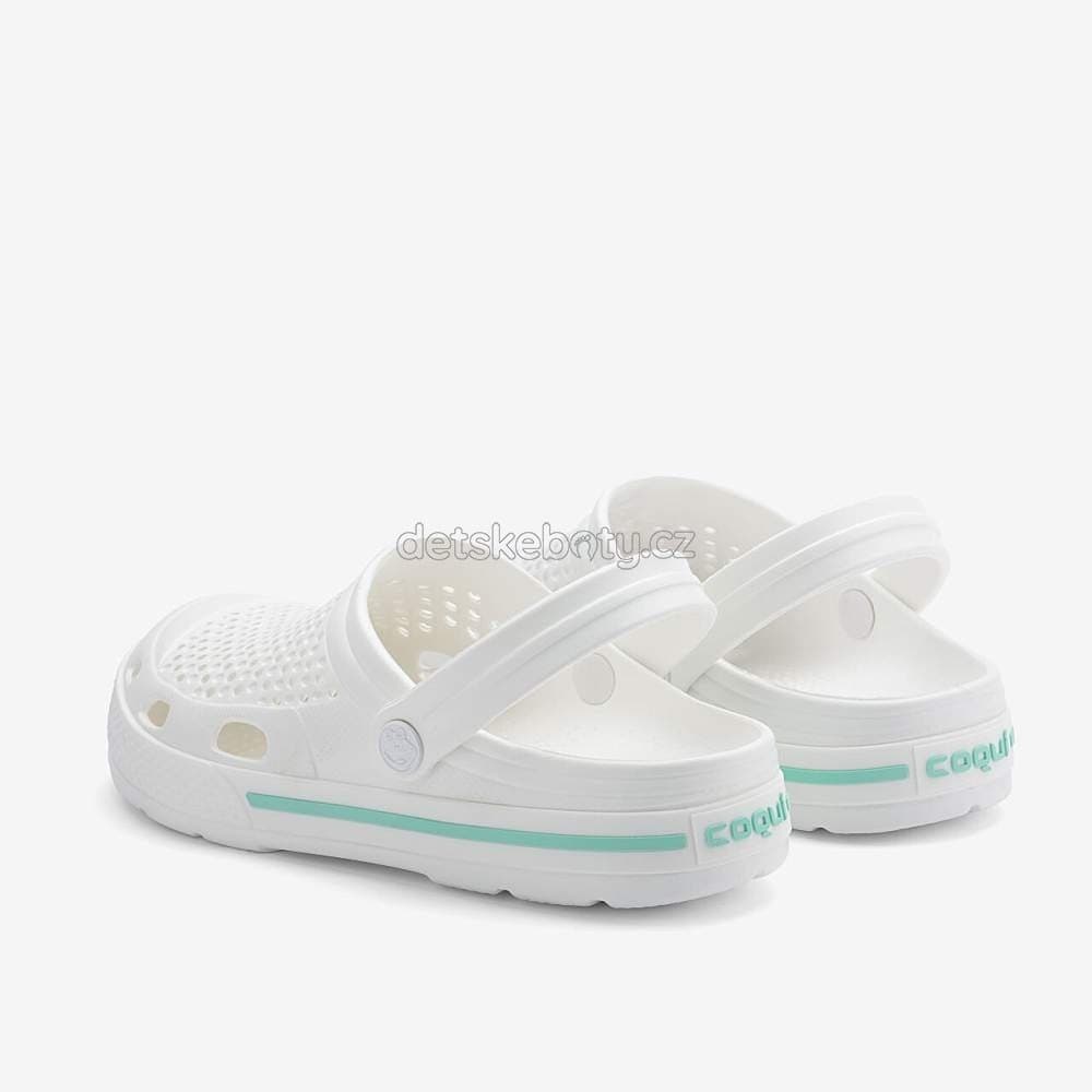 Dětské plážovky Coqui 6413 white/white Lt. Mint Velikost: 36 - náhled 3