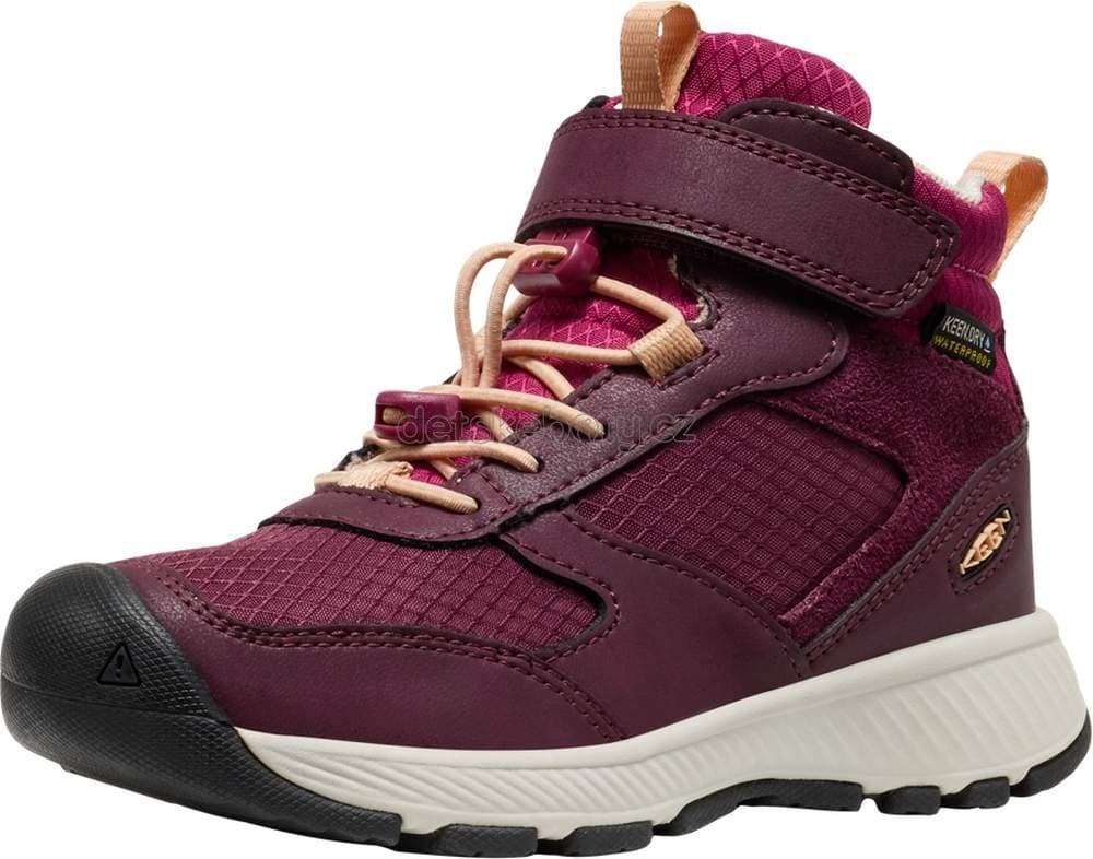 Dětské celoroční boty Keen SKUA MID WP CHILDREN fig/peach fuzz Velikost: 24 - náhled 2