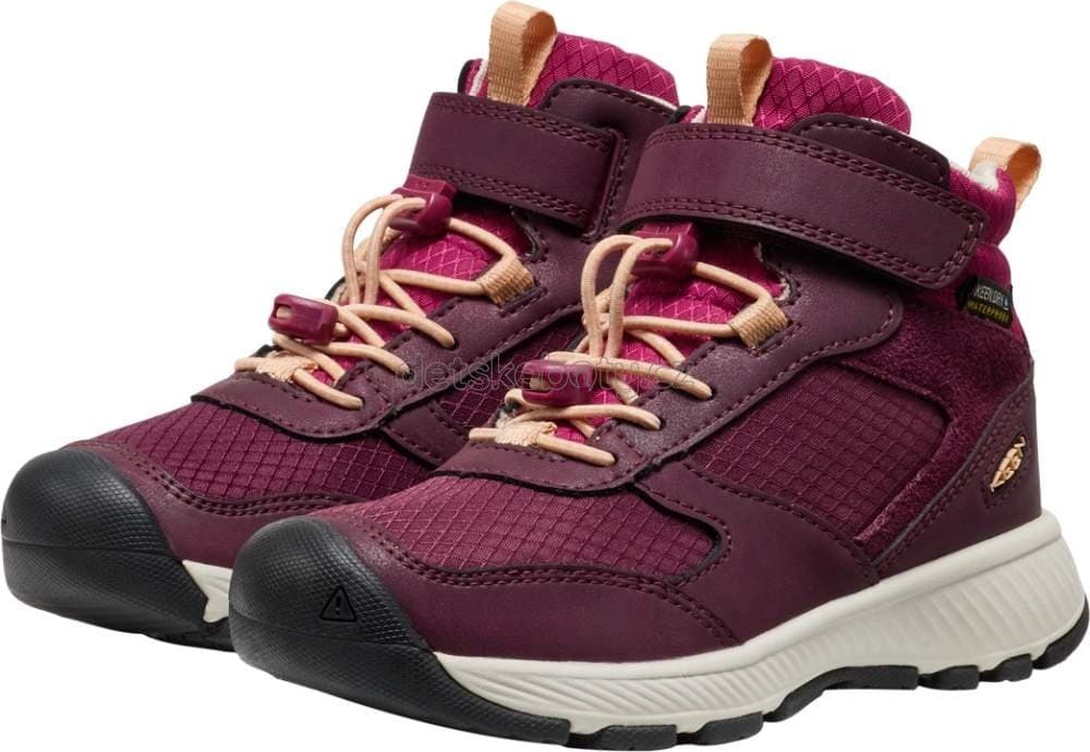 Dětské celoroční boty Keen SKUA MID WP CHILDREN fig/peach fuzz Velikost: 24 - náhled 4