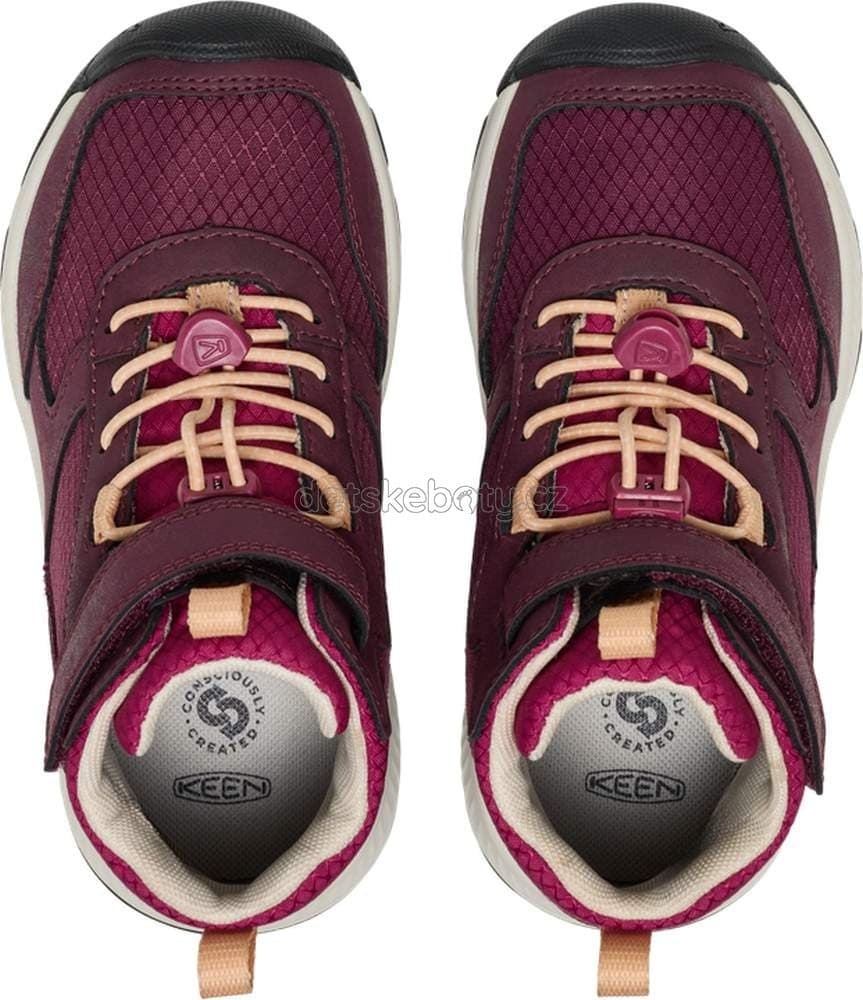 Dětské celoroční boty Keen SKUA MID WP CHILDREN fig/peach fuzz Velikost: 24 - náhled 5