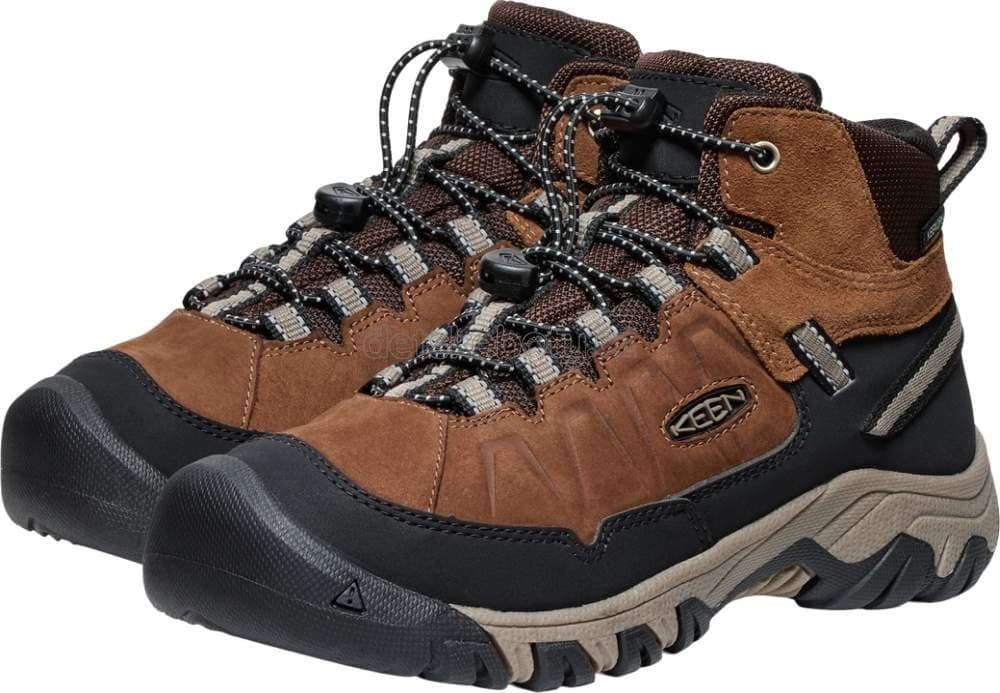 Dětské celoroční boty Keen TARGHEE IV MID WP YOUTH bison/brindle Velikost: 32-33 - náhled 5