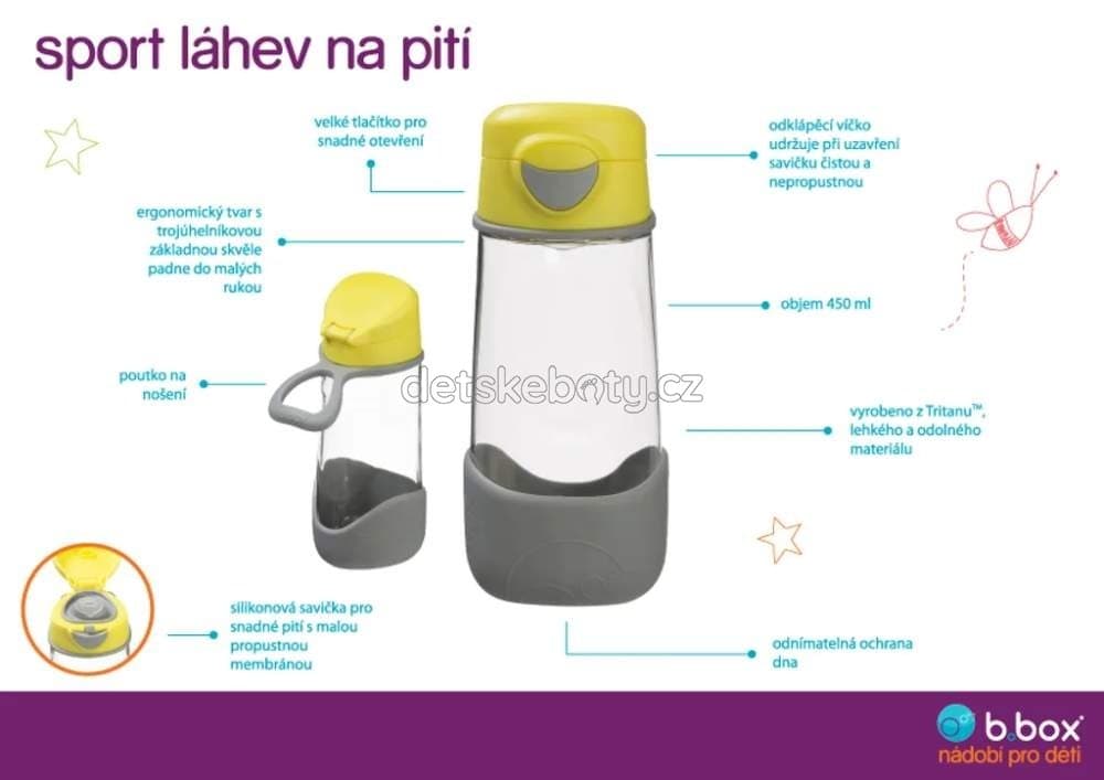 b.box 711 Sport lahev na pití 600 ml - růžová/oranžová - náhled 5