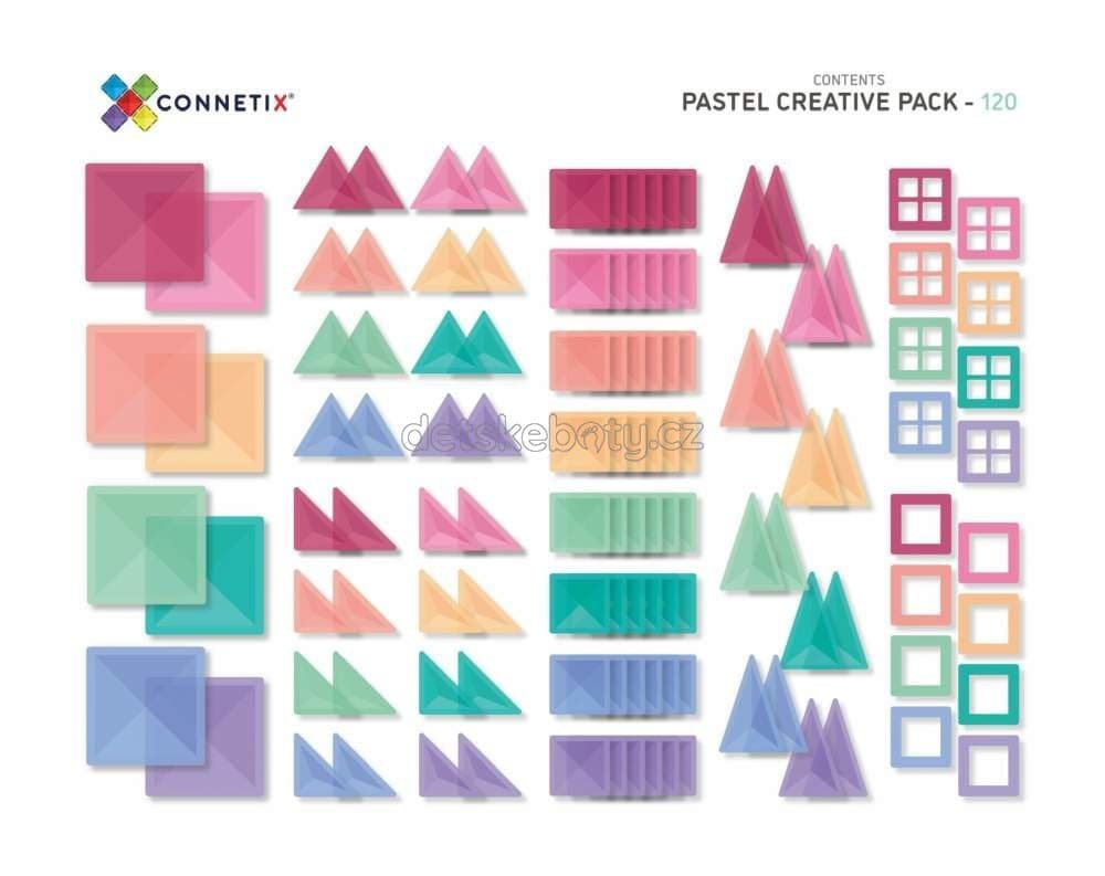 Connetix Tiles - Magnetická stavebnice PASTEL 120 ks - náhled 2