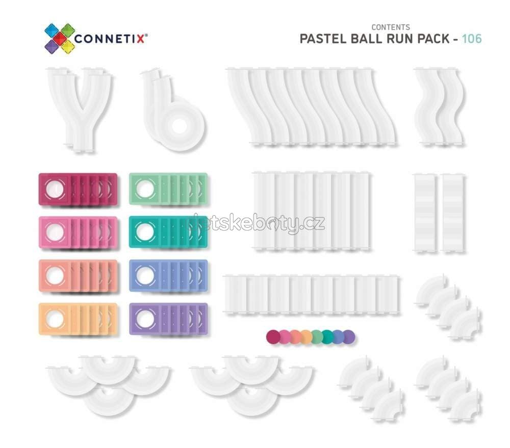 Connetix Tiles - Kuličková dráha PASTEL 106 ks - náhled 3