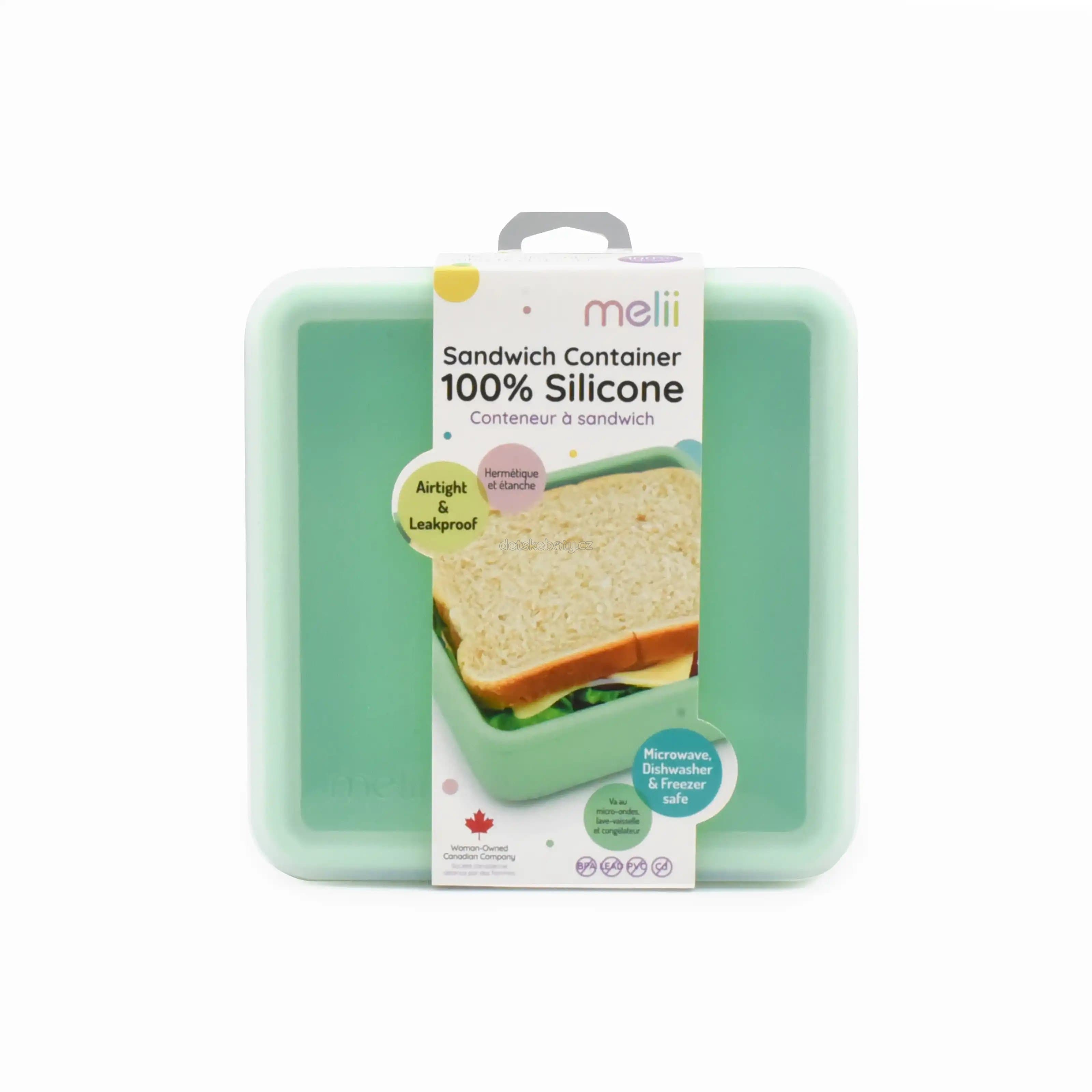 Silikonová krabička na sendvič 790 ml - mátová - náhled 3