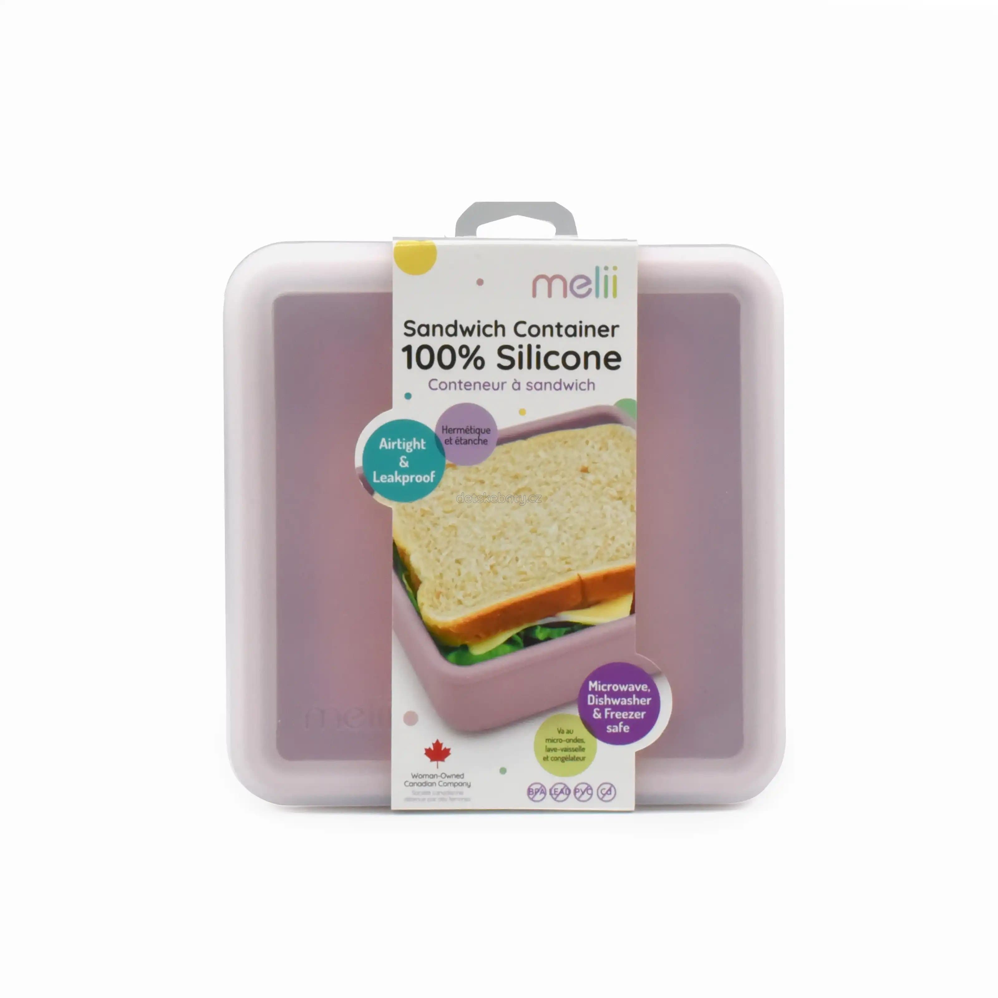 Silikonová krabička na sendvič 790 ml - růžová - náhled 3