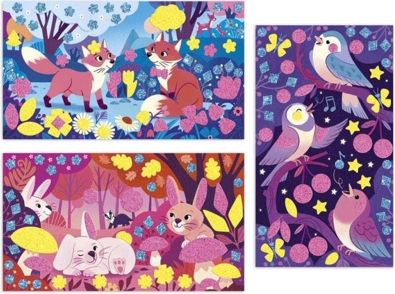 Janod - Midi Kreativní sada Pěnové nálepky a svítící písek - náhled 4