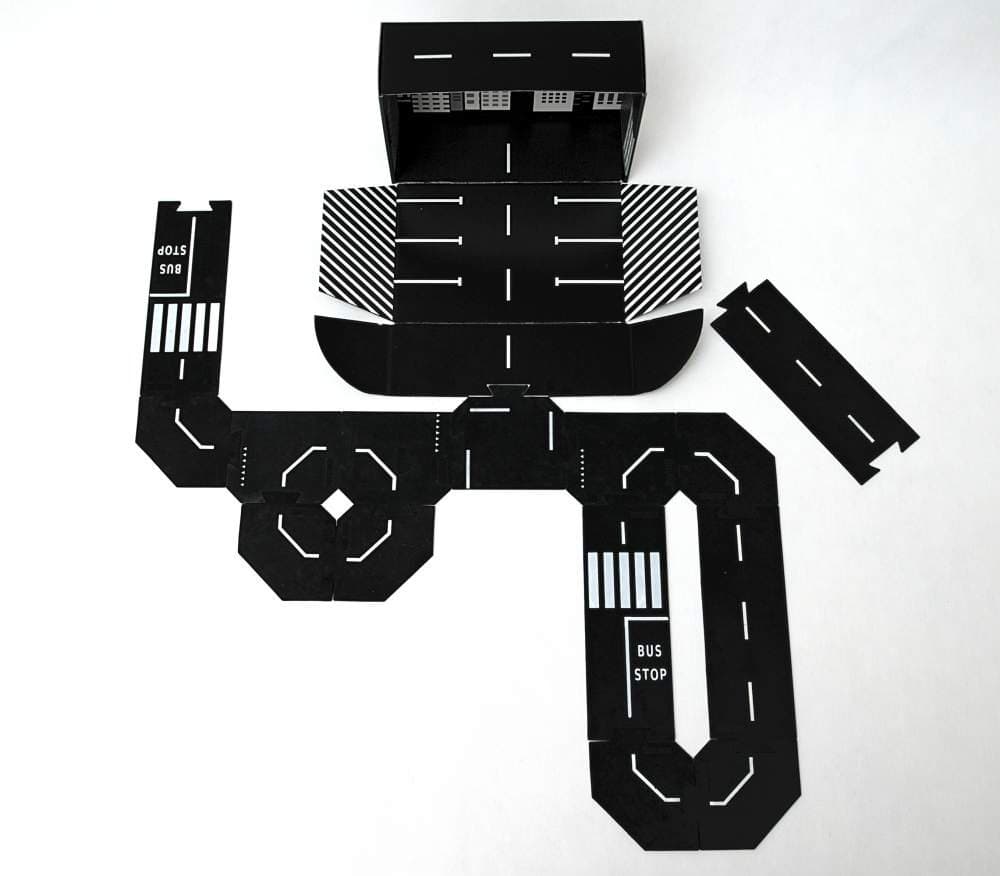 TODDLEROAD sada město - 14 silikonových puzzle dílů