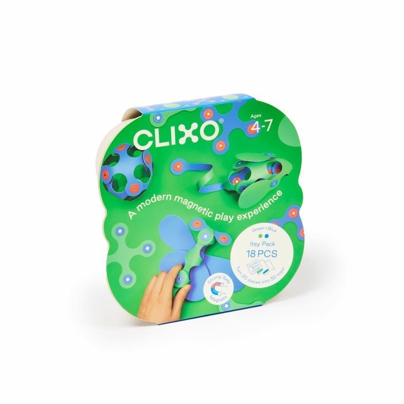 CLIXO Itsy Green & Blue - magnetická stavebnice 18 kusů - náhled 2