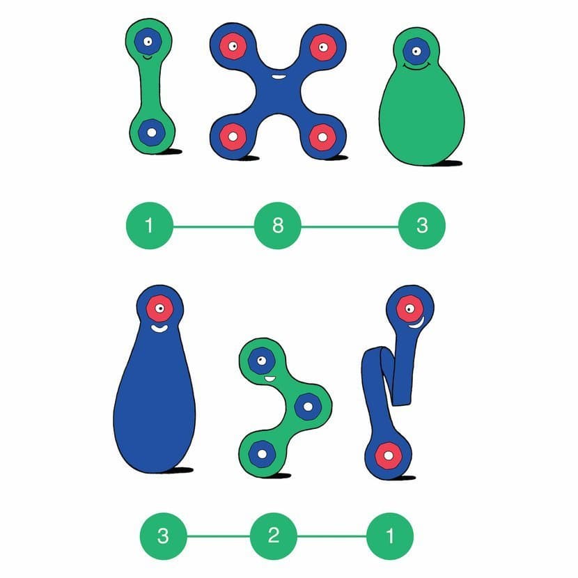 CLIXO Itsy Green & Blue - magnetická stavebnice 18 kusů - náhled 3