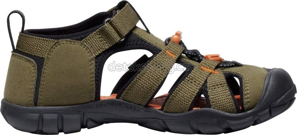 Dětské sandály Keen  Seacamp II CNX children dark olive/gold flame Velikost: 30 - náhled 2