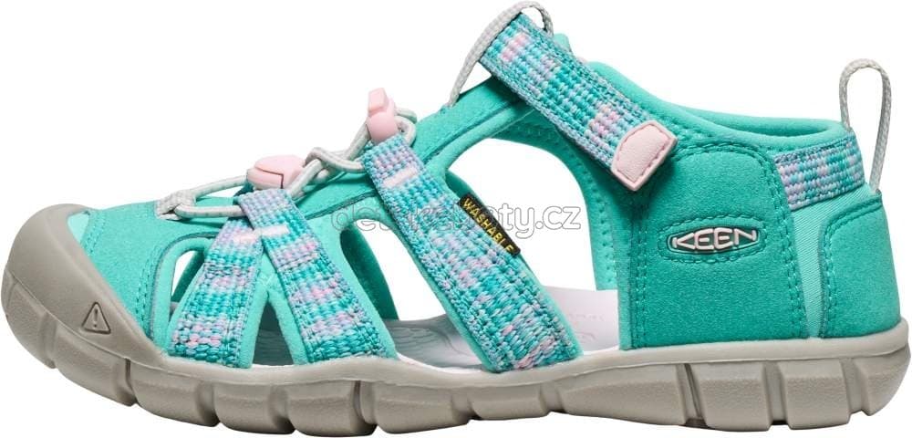 Dětské sandály Keen Seacamp II CNX children bright aqua/giggle pink Velikost: 30 - náhled 4