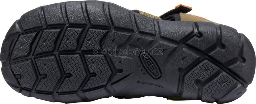 Dětské sandály Keen Seacamp II CNX youth dark olive/gold flame Velikost: 32-33 - náhled 3