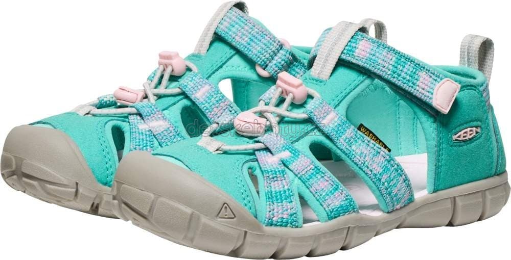 Dětské sandály Keen Seacamp II CNX youth bright aqua/giggle pink Velikost: 32-33 - náhled 4