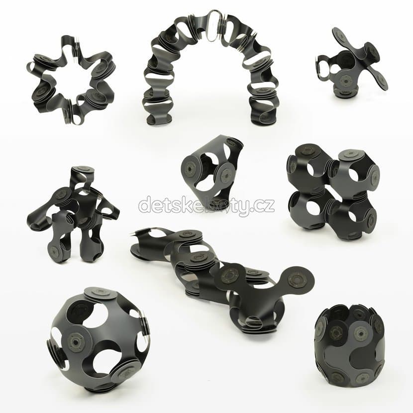 CLIXO Designer Black & Grey - magnetická stavebnice 9 kusů - náhled 3