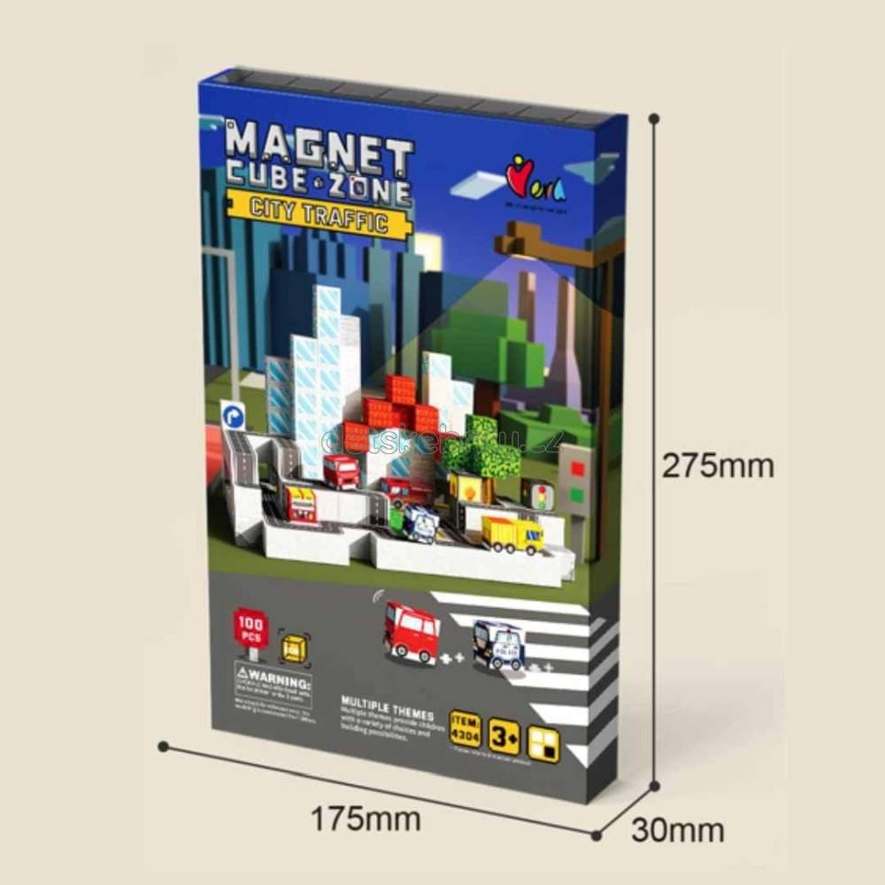MUTO Magnetická stavebnice – město 100 ks - náhled 2